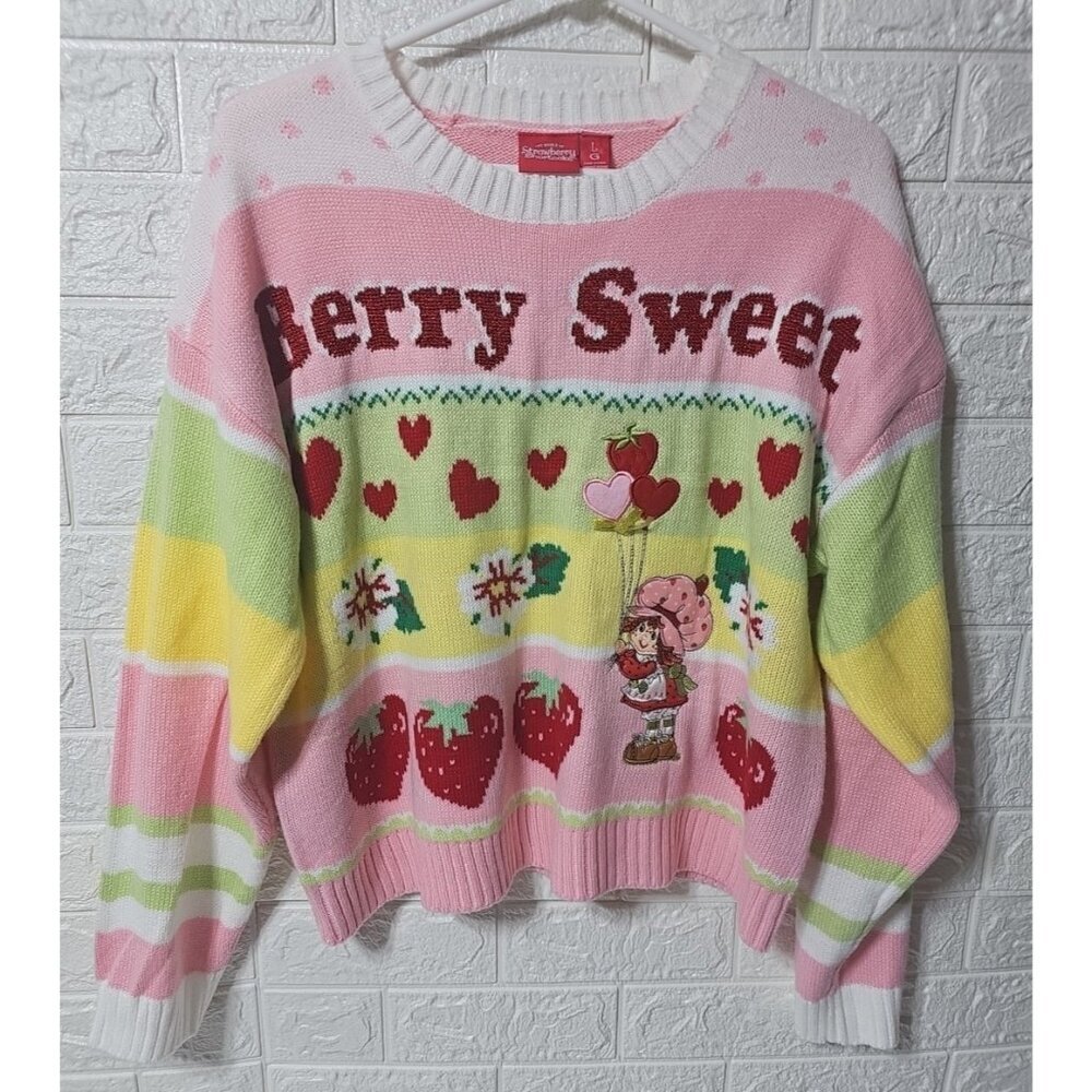Strawberry Shortcake Pullover Sweater Berry Sweet Women's Medium 2025